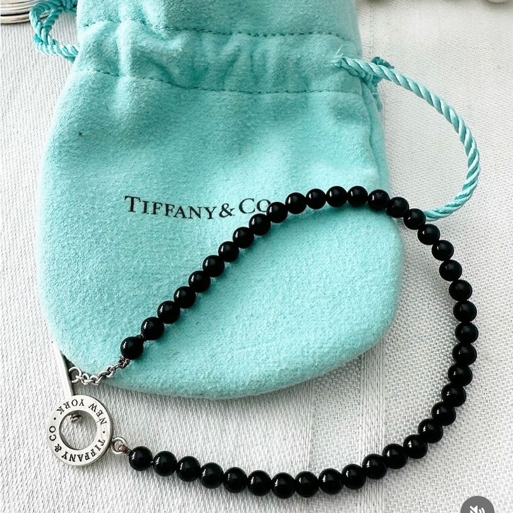 Tiffany and Co. Onyx with Sterling Toggle Bracelet